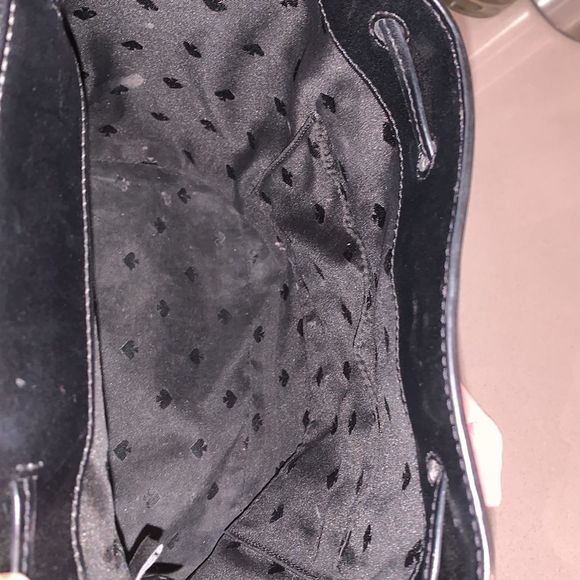 Kate Spade New York Minnie Mouse Drawstring Flap Backpack Black Dot Bow - Picture 10 of 13